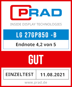 LG 27GP850-B wurde von PRAD mit dem Testurteil GUT ausgezeichnet