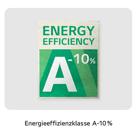Das offizielle Energieeffizienzlabel der LG Waschmaschine F4WR4016, das die hocheffiziente Klasse A-10% zeigt.