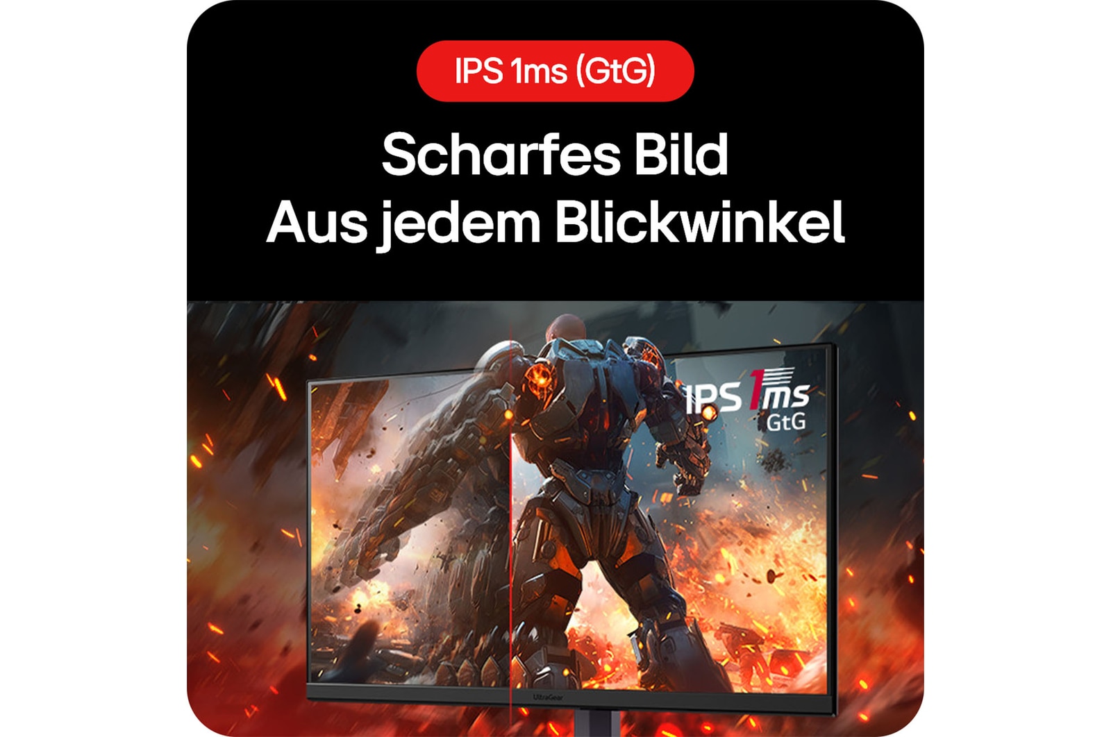 IPS Gaming Monitor 32-Zoll mit 1ms GtG Reaktionszeit, garantiert scharfe Visuals und präzises Gameplay aus jedem Blickwinkel.
