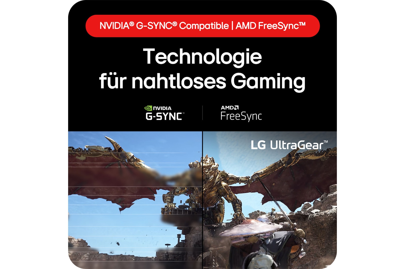Gaming Monitor 32-Zoll mit NVIDIA G-SYNC Kompatibilität und AMD FreeSync für nahtloses, ruckelfreies und flüssiges Spielerlebnis.
