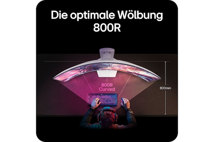 800R Curved Display für ein natürliches Sichtfeld und intensives Spielerlebnis.