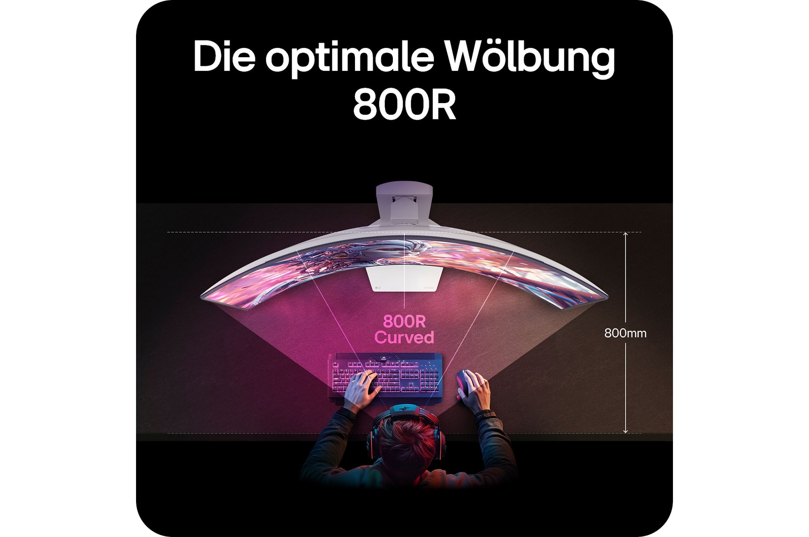 800R Curved Display für ein natürliches Sichtfeld und intensives Spielerlebnis.