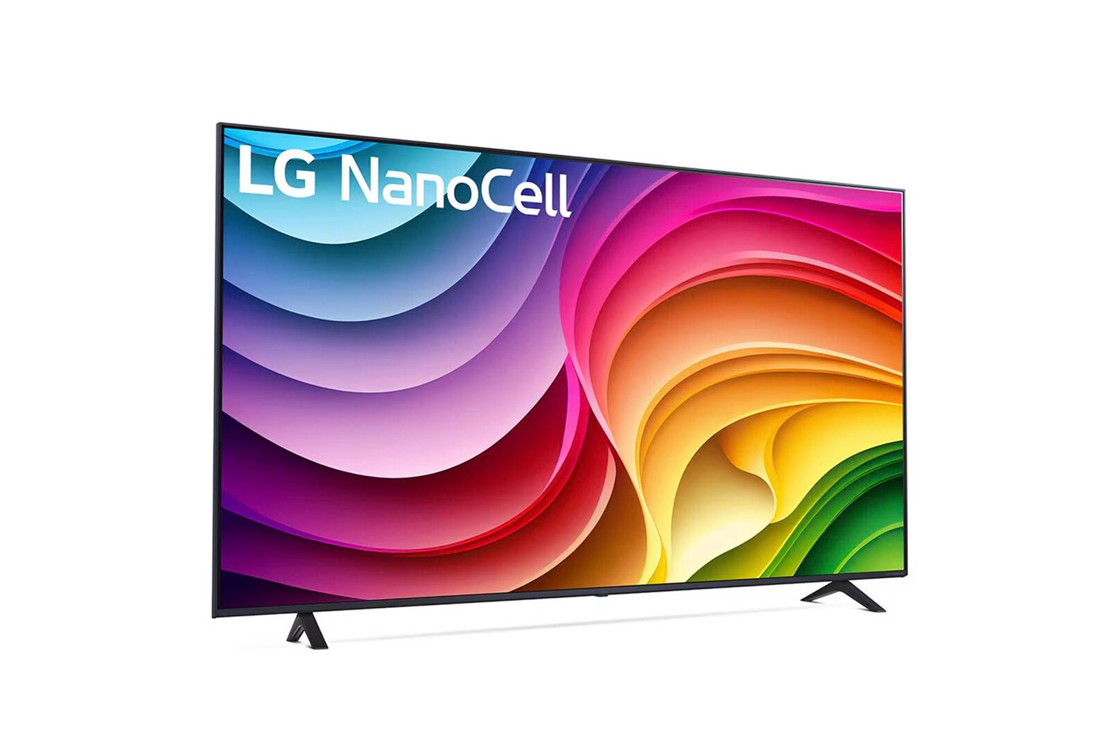 Ansicht des LG NanoCell AI NANO82 4K Smart TV 2024 mit aktiviertem Display und klarer Farbdarstellung.