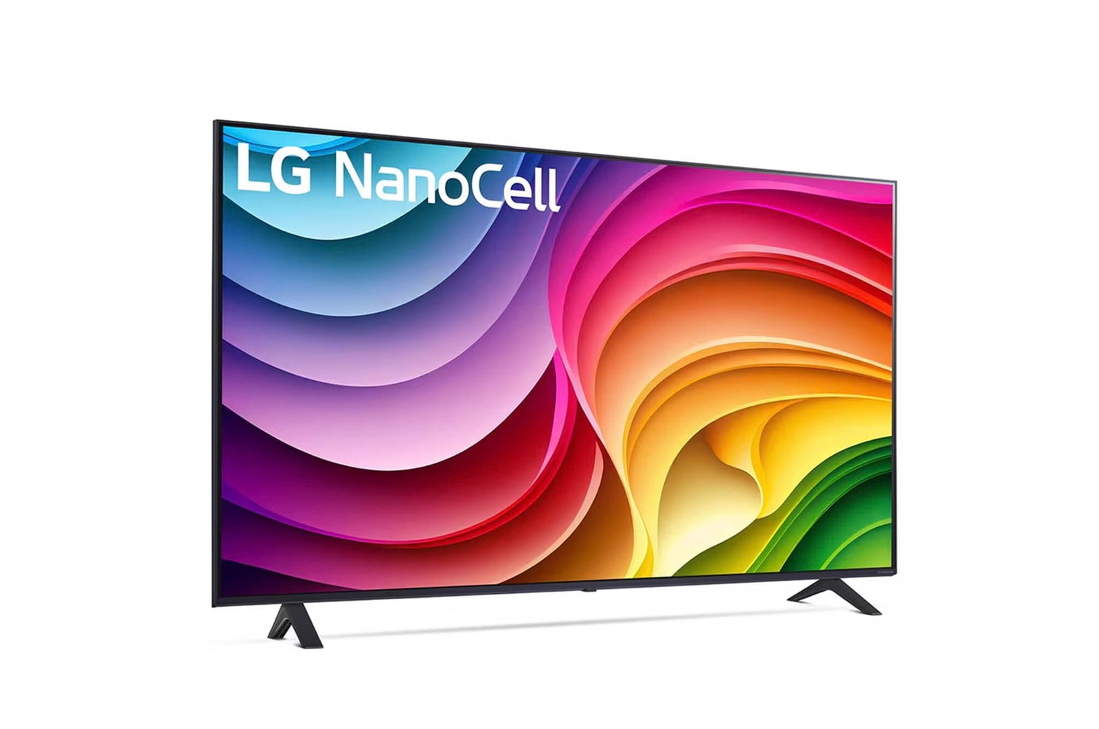 Ansicht des LG NanoCell AI NANO82 4K Smart TV 2024 mit aktiviertem Display und klarer Farbdarstellung.