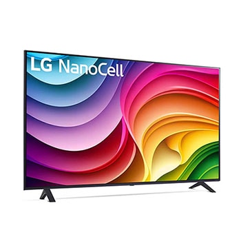 Ansicht des LG NanoCell AI NANO82 4K Smart TV 2024 mit aktiviertem Display und klarer Farbdarstellung.