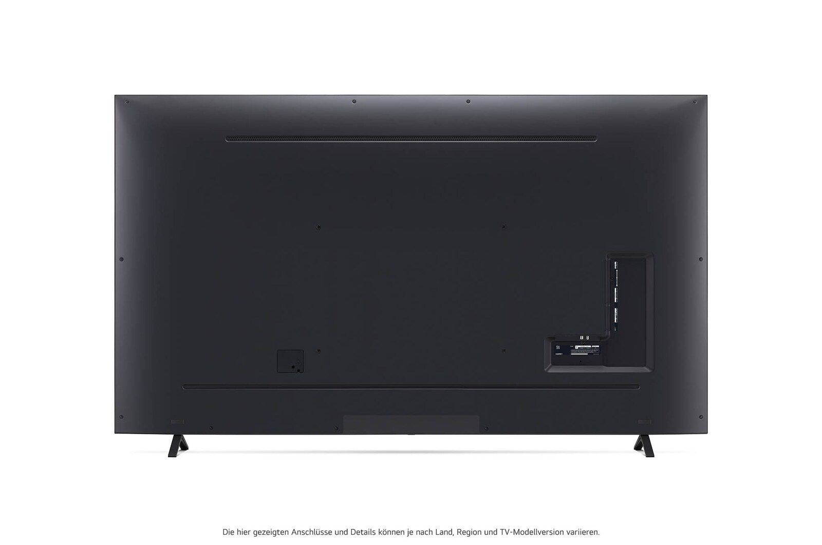 Rückansicht des LG NanoCell AI NANO81 4K Smart TVs mit zentral platzierter Kabelführung und VESA-Montagepunkten.