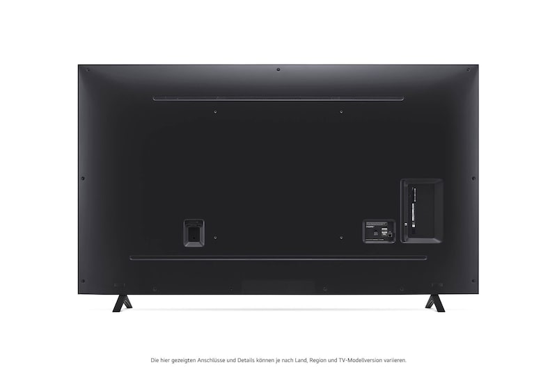 Rückansicht des LG NanoCell AI NANO81 4K Smart TVs mit zentral platzierter Kabelführung und VESA-Montagepunkten.