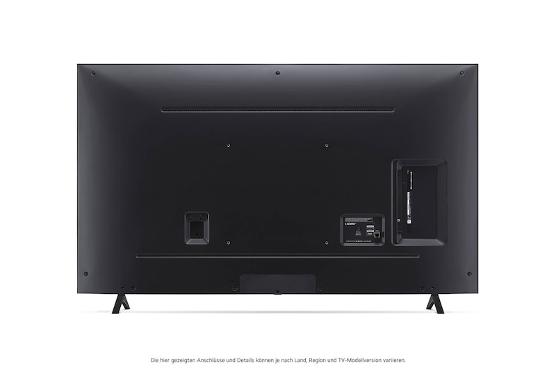 Rückansicht des LG NanoCell AI NANO81 4K Smart TVs mit zentral platzierter Kabelführung und VESA-Montagepunkten.
