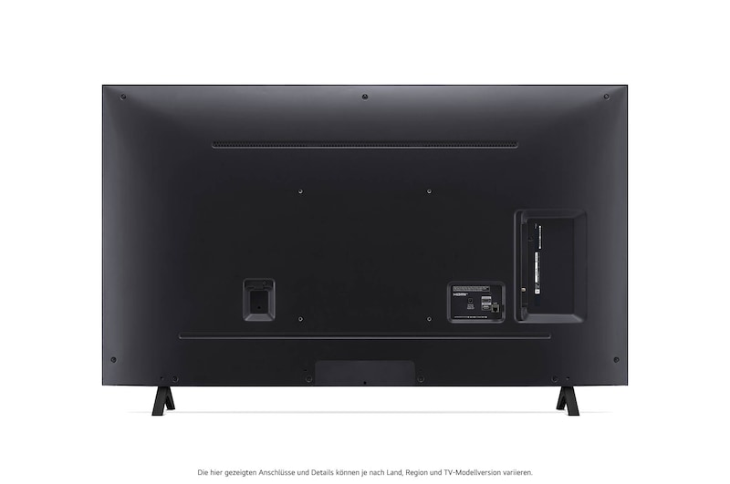 Rückansicht des LG NanoCell AI NANO81 4K Smart TVs mit zentral platzierter Kabelführung und VESA-Montagepunkten.