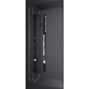 Seitlicher Anschlussbereich des LG NanoCell AI NANO81 4K Smart TVs mit mehreren HDMI- und USB-Eingängen für flexible Konnektivität.