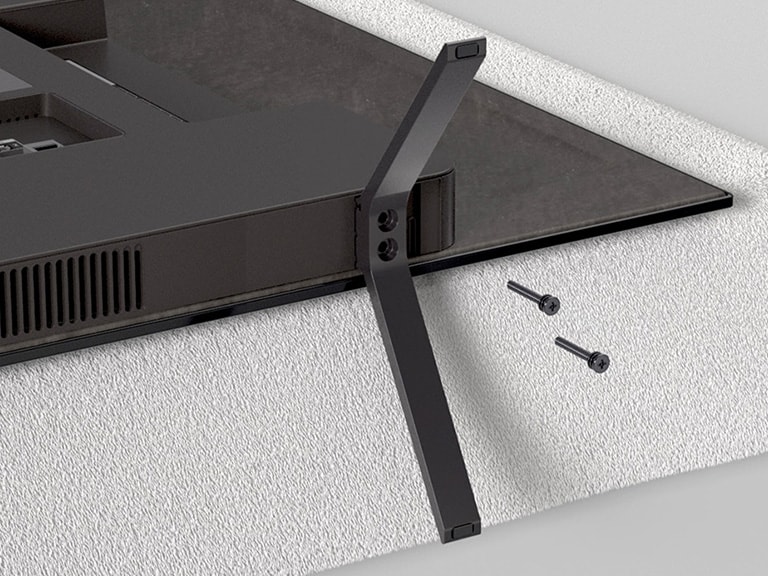 Installationsvideo zur Montage des Standfußes für den LG OLED evo AI B4 Fernseher.