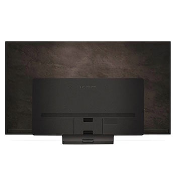 Rückansicht des LG OLED evo AI C4 4K Smart TV mit sichtbarem Standfuß und Anschlussfeld