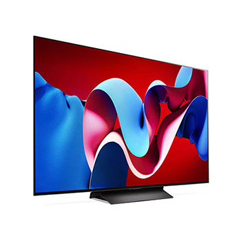Stärkere Rechtsansicht des LG OLED evo AI C4 4K Smart TV mit tieferem Betrachtungswinkel und kräftigen Farben