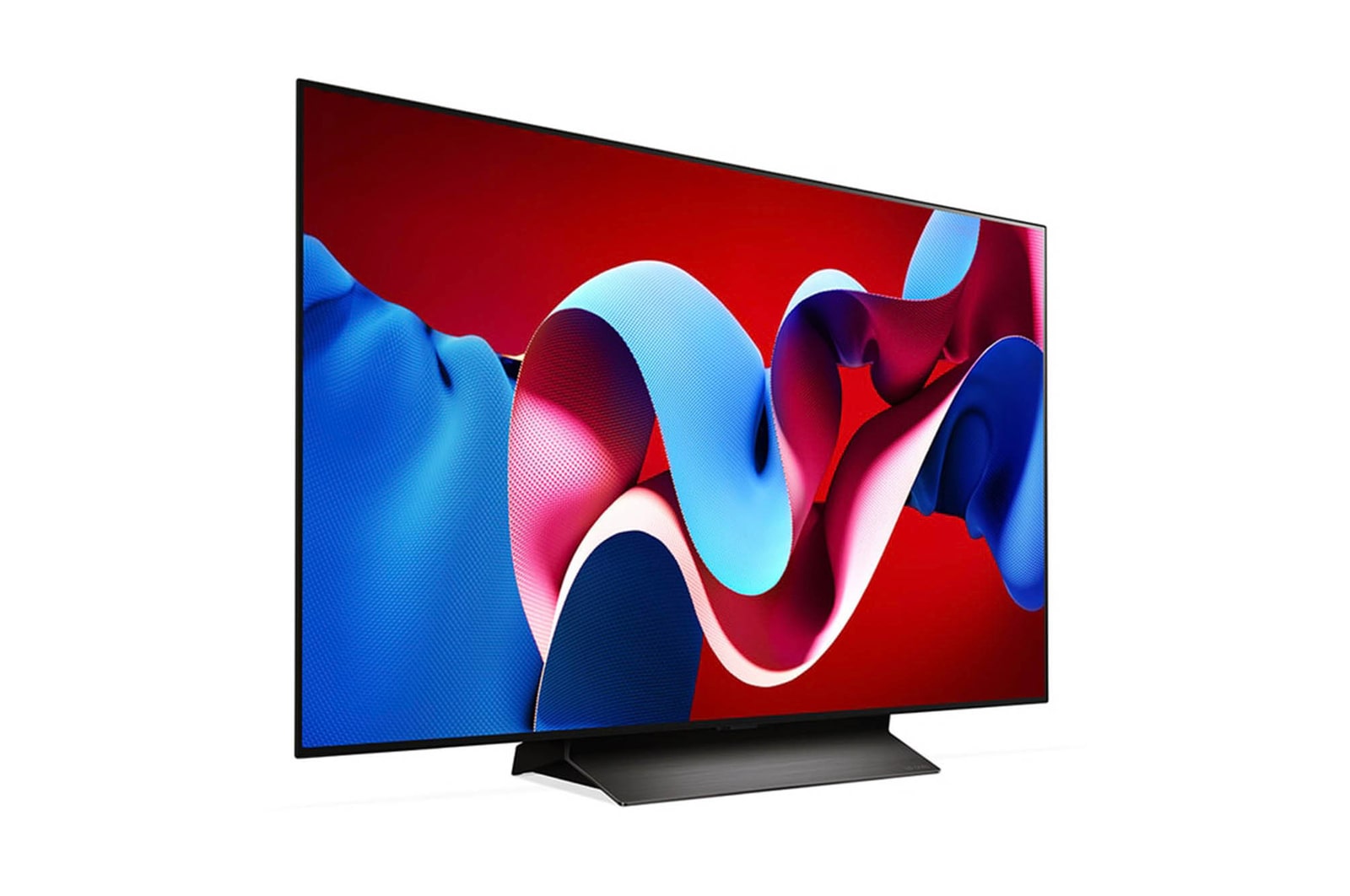 Stärkere Rechtsansicht des LG OLED evo AI C4 4K Smart TV mit tieferem Betrachtungswinkel und kräftigen Farben