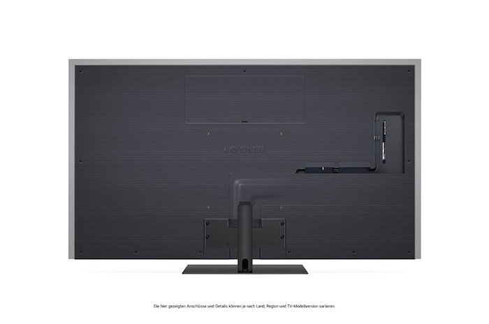 Rückansicht des LG OLED evo AI G4 4K Smart TV mit Kabelmanagement und Wandmontageoptionen.