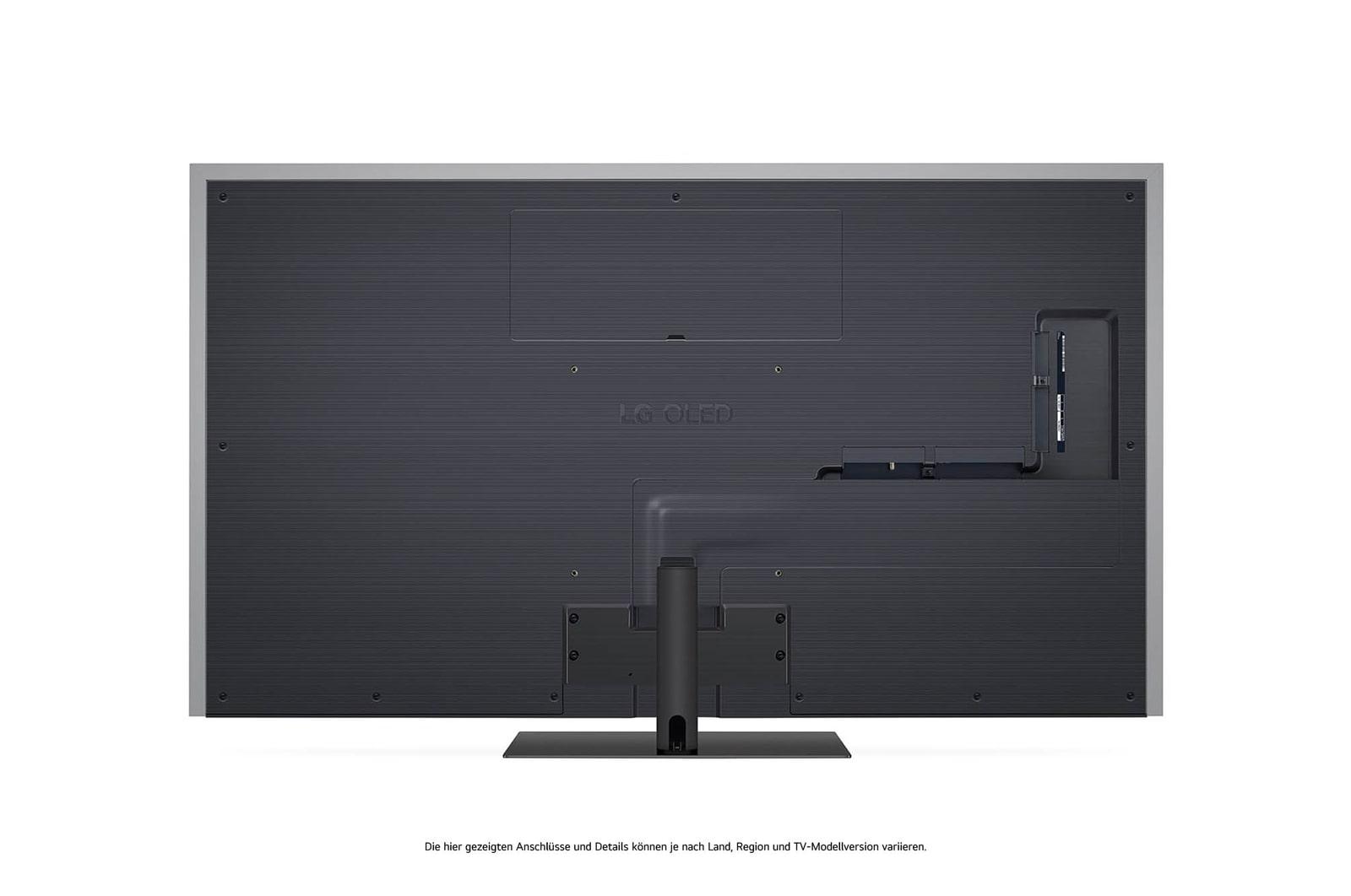Rückansicht des LG OLED evo AI G4 4K Smart TV mit Kabelmanagement und Wandmontageoptionen.