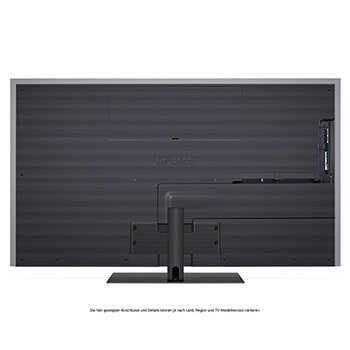 Rückansicht des LG OLED evo AI G4 4K Smart TV mit Kabelmanagement und Wandmontageoptionen.