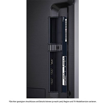 Seitliche Nahaufnahme der HDMI- und USB-Anschlüsse am LG OLED evo AI G4 4K Smart TV.