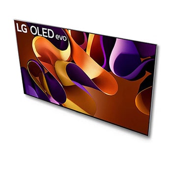 Linker Winkel des LG OLED evo AI G4 4K Smart Wand-TVs mit nahezu unsichtbarem Rahmen und ultraschlanker Form