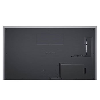 Rückansicht des LG OLED evo AI G4 4K Smart Wand-TVs mit aufgeräumtem Kabelmanagement und flacher Wandmontage