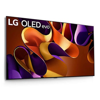 LG OLED evo AI G4 4K Smart Wand-TV aus stärker geneigtem rechten Blickwinkel mit nahtloser Wandintegration