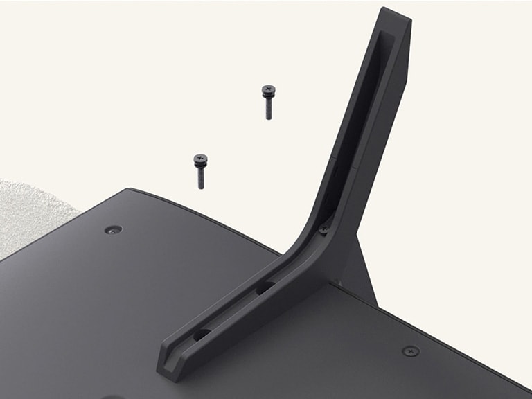 Installationsvideo zur Montage des Standfußes für den LG QNED75 AI 4K Smart TV Fernseher.