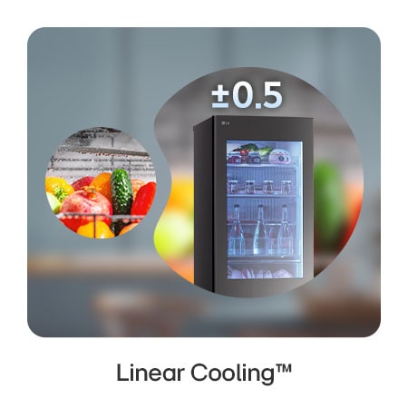 LG Kühl-Gefrierkombination GBG5160CEV zeigt Linear Cooling mit $\pm$0,5 °C Temperaturkonstanz, hält Obst und Gemüse länger frisch.