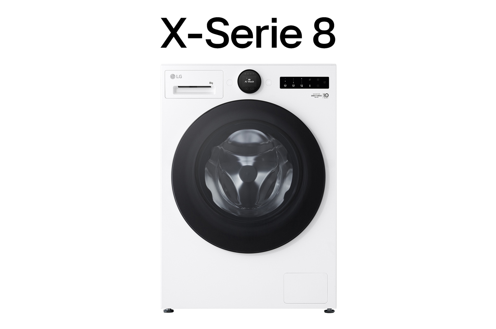 Vorderseite von Waschmaschine Weiß (A-20%*, 8 kg, 1.350 U./Min.) mit AI DD® & TurboWash®360° | F4WX808YC