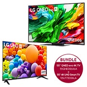 LG 55 Zoll LG QNED evo AI QNED86 MiniLED 4K Smart TV + 55 Zoll 4K LG UHD Smart TV UT73, 55QNED86A6A.55UT73