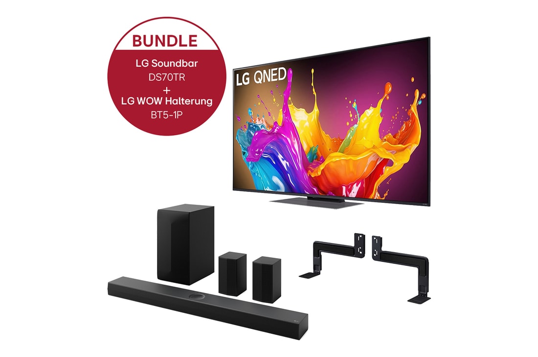 LG 55 Zoll LG QNED86 4K Smart TV + 5.1.1 Dolby Atmos Soundbar DS70TR mit 500 Watt, 55QNED86T6A.DS70TR