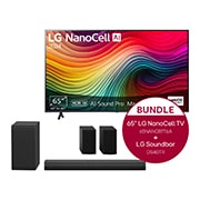 LG 65 Zoll 4K LG NanoCell Smart TV NANO81 + 4.1 Soundbar DS40TR mit 400 Watt, 65NANO81T6A.DS40TR