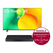 LG 75 Zoll LG NanoCell 4K TV Nano75 & 4K Blu-ray-Player mit Dolby Atmos®, 75NANO756QA.UBK80