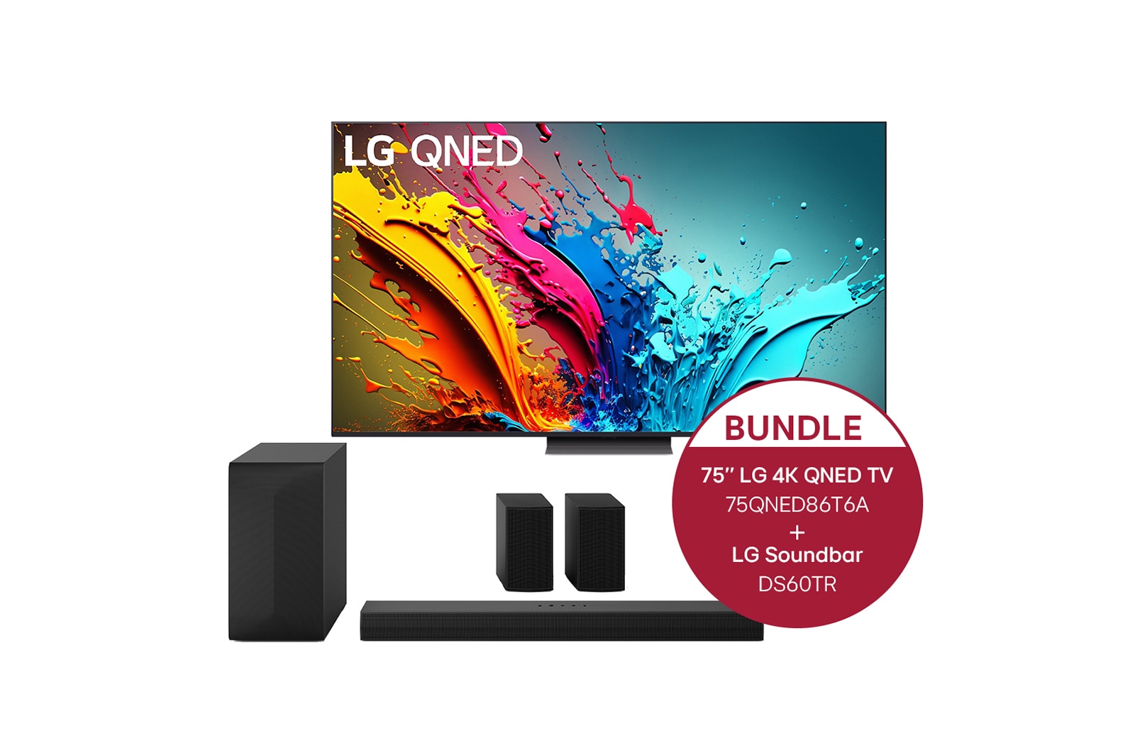 LG 75 Zoll LG QNED86 4K Smart TV + 5.1 Soundbar DS60TR mit 440 Watt , 75QNED86T6A.DS60TR