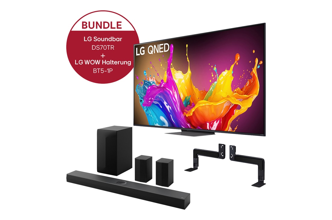 LG 75 Zoll LG QNED86 4K Smart TV + 5.1.1 Dolby Atmos Soundbar DS70TR mit 500 Watt, 75QNED86T6A.DS70TR