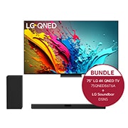 LG 75 Zoll LG QNED86 4K Smart TV + 2.1 Soundbar mit 400 Watt, 75QNED86T6A.DSN5