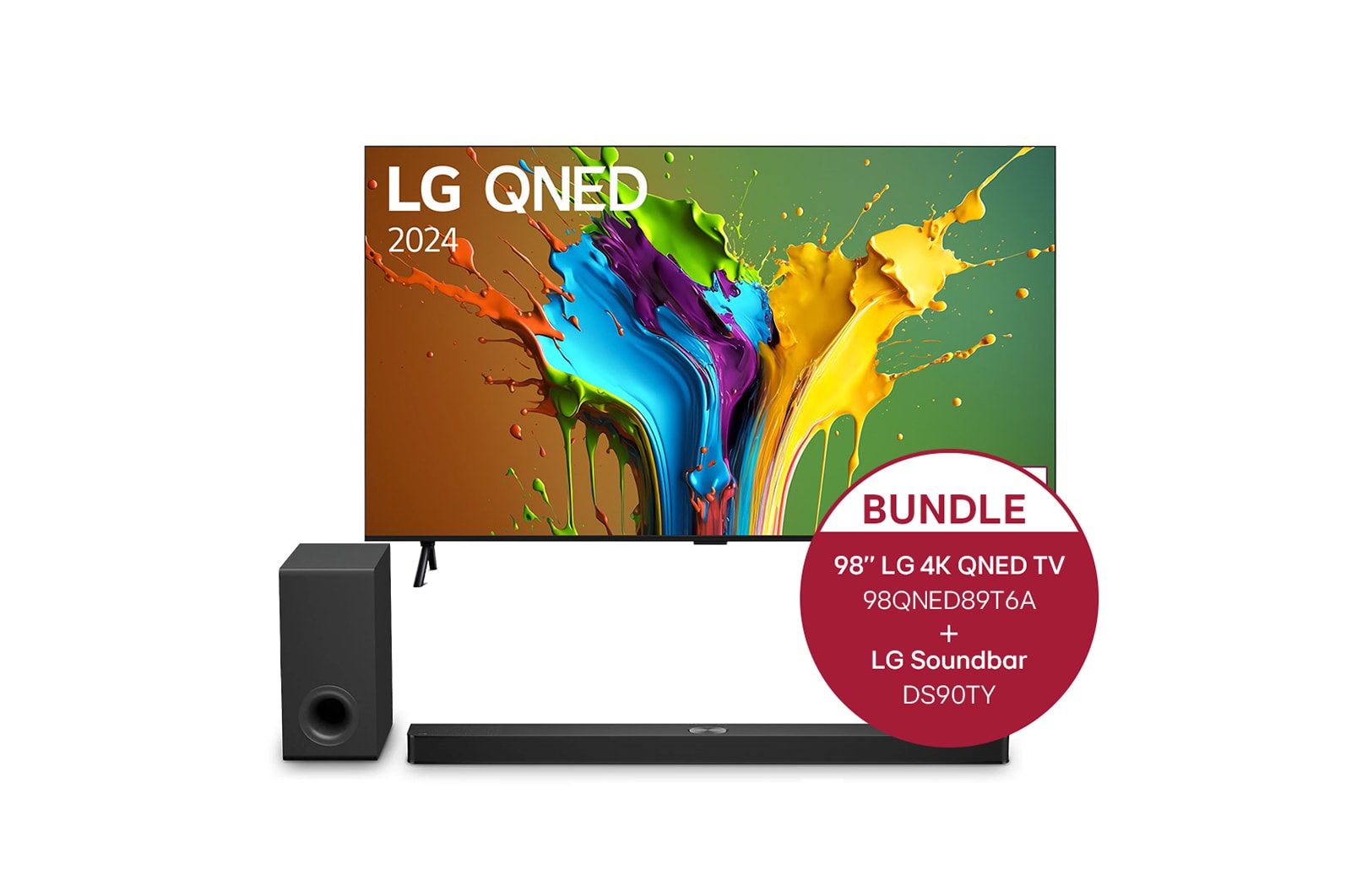LG 98 Zoll 4K LG QNED Smart TV QNED89 + 5.1.3 Kanal LG TV Soundbar DS90TY mit Dolby Atmos , 98QNED89T6A.DS90TY