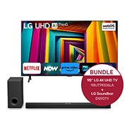 LG 98 Zoll 4K LG UHD Smart TV UT91 + 5.1.3 Kanal LG TV Soundbar DS90TY mit Dolby Atmos, 98UT91006LA.DS90TY