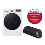 LG Waschmaschine Schwarz (11 kg, 1.400 U./Min., EEK A) mit schwarzem Bullaugenring | F4WR701YB + DXG7QBK, F4WR701Y.DXG7Q