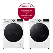 LG Waschmaschine (13 kg, 1.400 U./Min., EEK A) mit schwarzem Bullaugenring | F4WR703Y + Trockner (10 kg, EEK A+++) mit Dual Inverter Wärmepumpentechnologie, F4WR703Y.V9AYXT