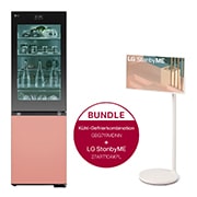 Vorderseite von InstaView MoodUP®️ Kühl-Gefrierkombination (EEK D, 352L, 187cm hoch) und LG StanbyME im Set | GBG719MDNN.27ART10 GBG719MDNN.27ART10