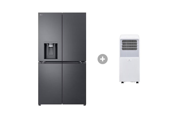 LG Multi-Door Kühlschrank (EEK C, 645L, 179.2 cm hoch) GMF961EV6C & Mobile Klimaanlage, GMF961EV6C.TF09001