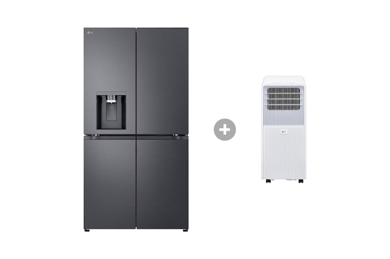 Vorderseite von Multi-Door Kühlschrank (EEK C, 645L, 179.2 cm hoch) GMF961EV6C & Mobile Klimaanlage GMF961EV6C.TF09001