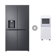 Vorderseite von Multi-Door Kühlschrank (EEK C, 645L, 179.2 cm hoch) GMF961EV6C & Mobile Klimaanlage GMF961EV6C.TF09001