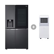 Vorderseite von Side-by-Side Kühlschrank mit InstaView Door-in-Door® (EEK E, 635L, 179cm hoch) GSXB90MCDE & Mobile Klimaanlage GSXB90MCDE.TF09001