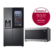 LG Side-by-Side Kühlschrank mit InstaView Door-in-Door® (E, 635L, 179cm hoch) mit Eis-, Crushed Ice- und Wasserspender & internem Wassertank | GSXV91MCAE , GSXV91MCAE.2595CIS