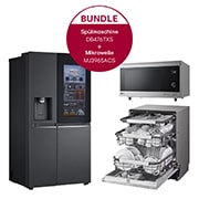 LG Side-by-Side Kühlschrank mit InstaView Door-in-Door® (E, 635L, 179cm hoch) mit Eis-, Crushed Ice- und Wasserspender & Festwasseranschluss | GSXV90MCAE + DB476TXS + MJ3965ACS, GSXV90MCAE.DB47MJ3014