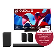 LG 48 Zoll LG OLED evo C4 4K Smart TV + 4.1 Soundbar DS40TR mit 400 Watt, OLED48C43LA.DS40TR