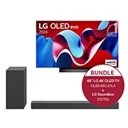 LG 48 Zoll LG OLED evo C4 4k Smart TV + 3.1.2 Dolby Atmos® Soundbar mit 380 Watt, OLED48C47LA.DS75Q