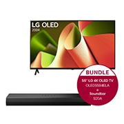 LG 55 Zoll LG OLED B4 4K Smart TV + 2.0 Kanal LG TV Soundbar S20A mit Dolby Digital und DTS Surround, OLED55B4ELA.S20A