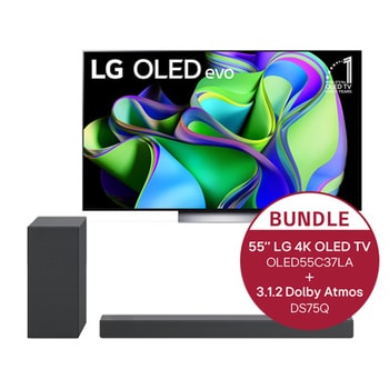 LG 55" LG 4K OLED evo TV C3 + 3.1.2 Dolby Atmos® Soundbar mit 380 Watt, OLED55C37LA.DS75Q